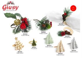 Portatovagliolo Albero Di Natale Metallizato Colore Oro 5,8 Cm 12*120
