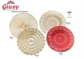 Centro Tavola Rotondo Con Rombi Di Gomma Colore Oro 38 Cm 24*120