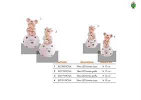 Bimba Giraffa Su Sfera Traforata A Led Con Stelle H 17 Cm Rosa