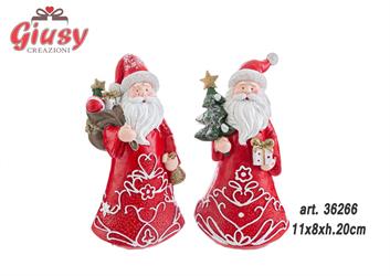 Babbo Natale In Resina 2 Soggetti Assortiti 11x8xH.20 Cm 2*32