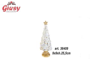 Albero Natalizio In Resina Con Decori Oro 9x9xH.25,5 Cm 1*16