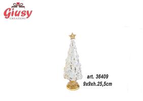 Albero Natalizio In Resina Con Decori Oro 9x9xH.25,5 Cm 1*16