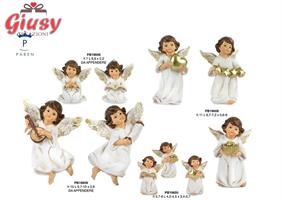 Appendino Angelo Con Rosario e Libro In Resina Bianca Con Decori Oro 2 Soggetti Assortiti H.7 Cm 12*192