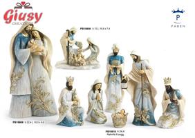 Set Presepe Stilizzato Con 6 Soggetti In Resina H.24,4 Cm 1*6