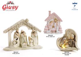 Gruppo Natività Con Capanna Ali In Resina Con Luce Led H.13,4 Cm 3*24