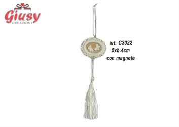 Segnaposto Medaglione In Resina Con Farfalle e Magnete 5xh,4 Cm 12*144