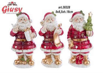 Portacandele Babbo Natale In Porcellana 3 Soggetti Assortiti 9x8,5xH.18 Cm 3*24