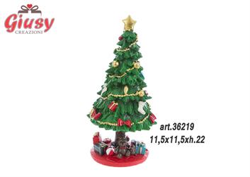 Carillon Con Albero Natalizio In Resina 11,5x11,5xH.22 Cm 1*12
