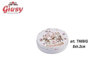 Scatola In Metallo Con Candela Profumata 8xh.2Cm Decoro Carousel Girl 6*240