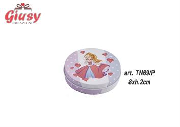 Scatola In Metallo Con Candela Profumata 8xh.2Cm Decoro Princess 6*240