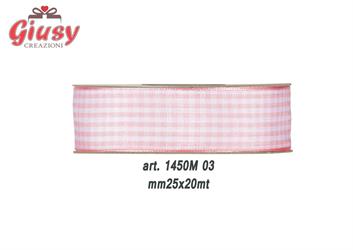 Nastro Vichy Mm25x20 Metri Colore Pink