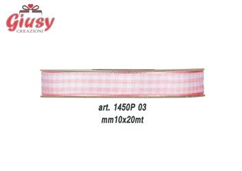 Nastro Vichy Mm10x20 Metri Colore Pink