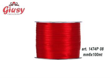 Nastro Raso Mm6x100 Metri Colore Rosso