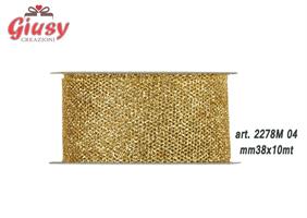 Nastro Glitter Mesh Mm38x15 Metri Colore Oro