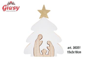 Albero Con Presepe Stilizzato In Legno 15x2xH.18 Cm 6*48