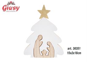 Albero Con Presepe Stilizzato In Legno 15x2xH.18 Cm 6*48