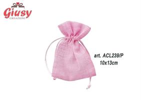 Sacchetto In Organza Colore Rosa 10x13 Cm