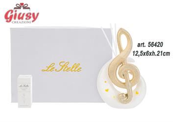 Profumatore A Chiave Di Violino In Porcellana 12,5x6xH.21 Cm Completo Di Scatola 1*24