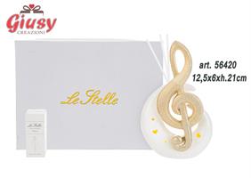 Profumatore A Chiave Di Violino In Porcellana 12,5x6xH.21 Cm Completo Di Scatola 1*24