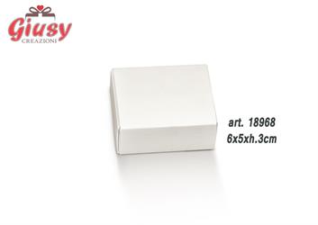 Scatola Quadrata Degustazione Con Inserto Decoro Fibra Bianco 6x5xh.3 Cm 10*200