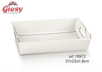 Cesto  Decoro Fibra Bianco 31x22xh.9 Cm 1*30