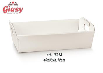 Cesto  Decoro Fibra Bianco 40x30xh. 12 Cm 1*30