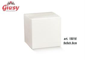 Scatola Pieghevole Decoro Fibra Bianco 9x9xh.9 Cm 10*200