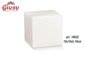 Scatola Pieghevole Decoro Fibra Bianco 10x10xh.16 Cm 10*200