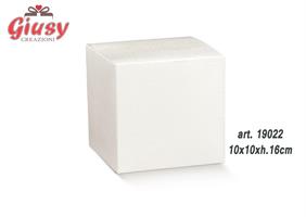 Scatola Pieghevole Decoro Fibra Bianco 10x10xh.16 Cm 10*200
