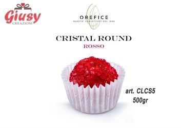 Confetti Cristal Con Cereale Ricoperto Di Cioccolato Bianco E Rivestito Con Cristalli Di Zucchero Color Rosso Grammi 500