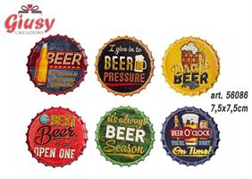 Calamita Tappo Della Birra In Ceramica 6 Soggetti Assortiti 7,5xH.7,5 Cm 12*288