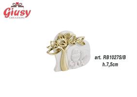 Cure In Resina Con Simbolo Comunine E Albero Della Vita Color Oro H.7,5 Cm Completo Di Scatola 1*72