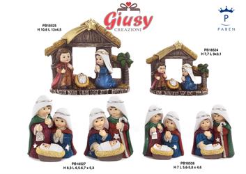 Gruppo Natività Con Capanna In Resina 9 Cm 12*96