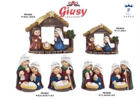 Gruppo Natività Con Capanna In Resina 9 Cm 12*96