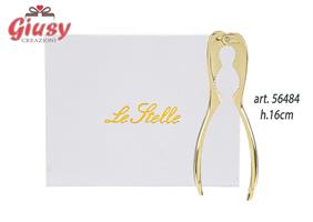 Schiaccianoci In Metallo Color Oro H.16 Cm Completo Di Scatola 1*48