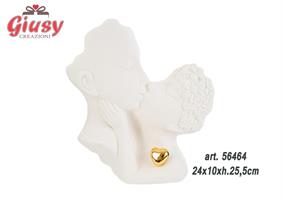 Coppia Di Sposi Stilizzata In Porcellana 2 Soggetti Assortiti 24x10xH.25,5 Cm 2*8