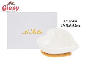 Ciotola A Cuore In Porcellana 17x19xH.6,5 Cm Completo Di Scatola 1*16