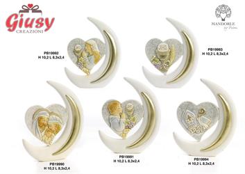 Mezzaluna Con Cuore Raffigurante Bimba Comunicanda In Resina H.10,2 Cm 12*120
