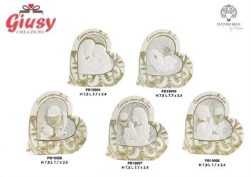 Cuore In Resina Con Bimba Comunicanda H.7,8 Cm 12*120