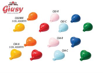 Calamita Palloncino A Cuore In Resina 5 Colori Assortiti H.5 Cm 12*144