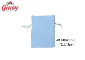Sacchetto In Cotone Color Celeste 10xH.13 Cm 10*500
