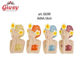 Vasetto Mezzobusto Chica De Panema In Ceramica 4 Soggetti Assortiti 9x9xH.16 Cm 4*24