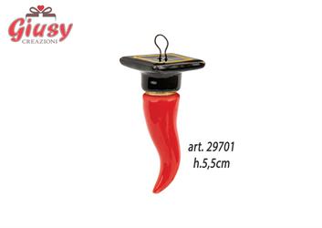 Cornetto Da Appoggio In Ceramica Color Bianco Con Tocco H.5,5 Cm 24*192