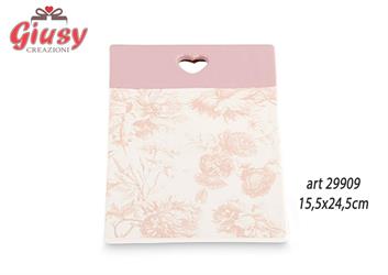 Tagliere In Porcellana Decoro Toile De Jouy Color Cipria 15,5x24,5 Cm Completo Di Scatola 1*24