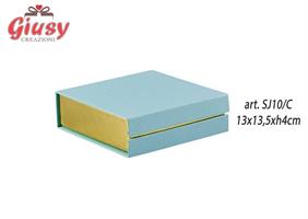 Scatola Degustazione Celeste Con Dettagli Oro 13X13,5XH.4 Cm 6*72