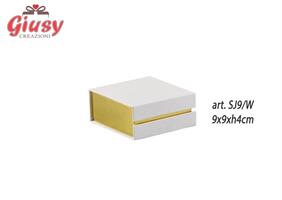 Scatola Degustazione Bianca Con Dettagli Oro 9x9xH.4 Cm 6*144