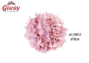 Ortensia In Tessuto Color Rosa Diametro 18 Cm 24*144