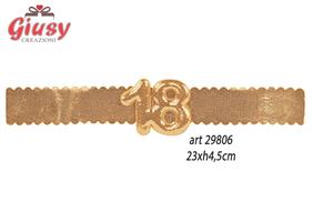 Fascetta Chiudipacco Con Numero 18 Color Oro 23xH.4,5 Cm 72*576