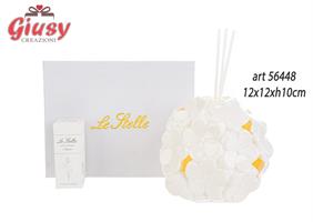 Profumatore Fiorato In Porcellana Con Luce Led 12x12xH.10 Cm Completo Di Scatola 1*24