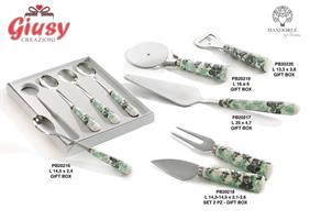 Set 4 Cucchiaini In Porcellana Decoro Floreale H.14,5 Cm Completo Di Scatola 1*36